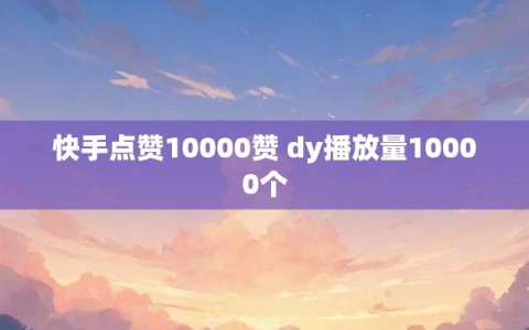 快手点赞10000赞 dy播放量10000个