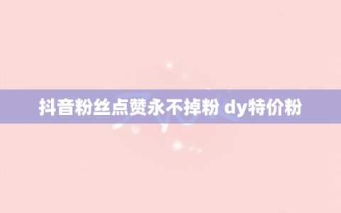 抖音粉丝点赞永不掉粉 dy特价粉