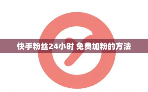 快手粉丝24小时 免费加粉的方法