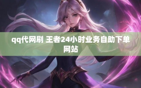 qq代网刷 王者24小时业务自助下单网站