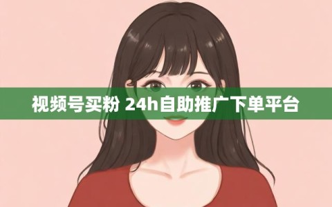 视频号买粉 24h自助推广下单平台