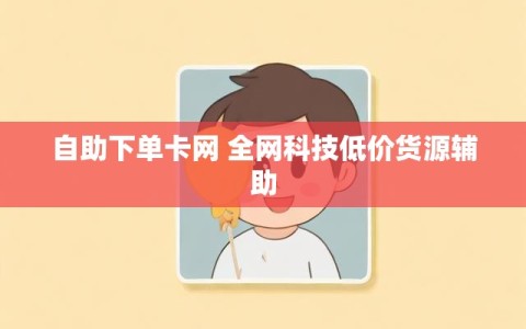 自助下单卡网 全网科技低价货源辅助