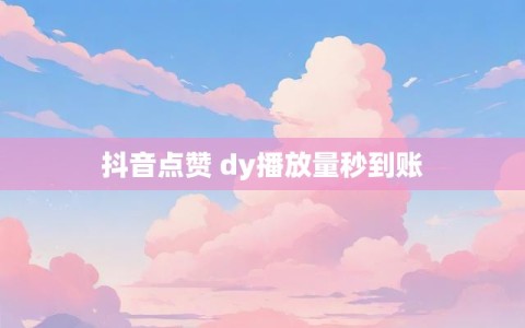 抖音点赞 dy播放量秒到账