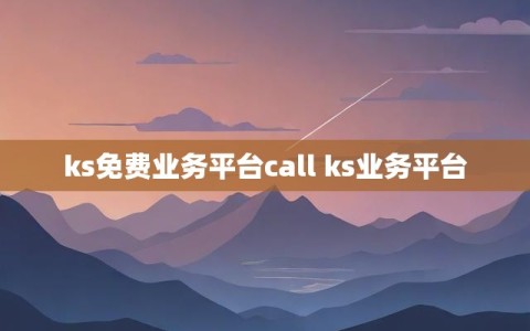 ks免费业务平台call ks业务平台