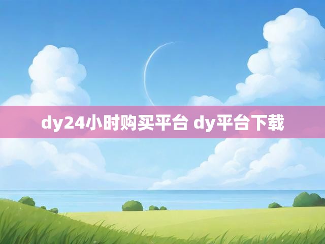 dy24小时购买平台 dy平台下载